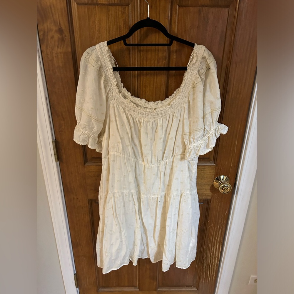 Old Navy Cream Boho Peasant Dress